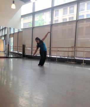 Dancer Maxine Montilus rehearses a solo dance piece. 